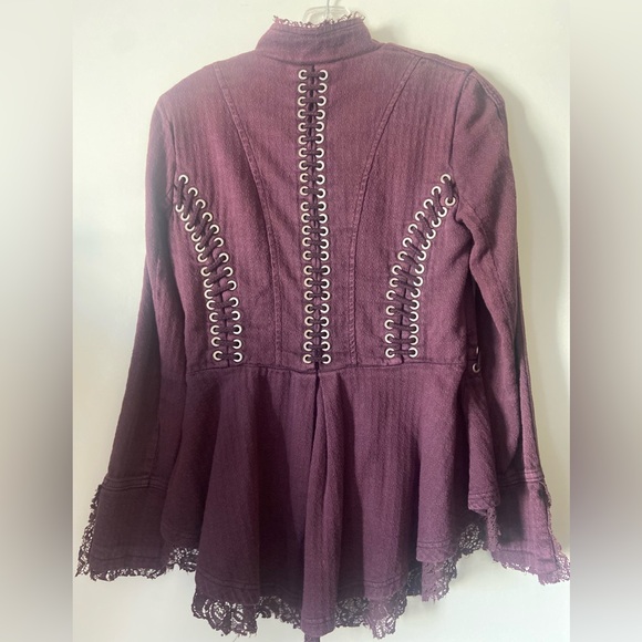 Free People Victorian Lace Trim Jacket - Picture 8 of 10